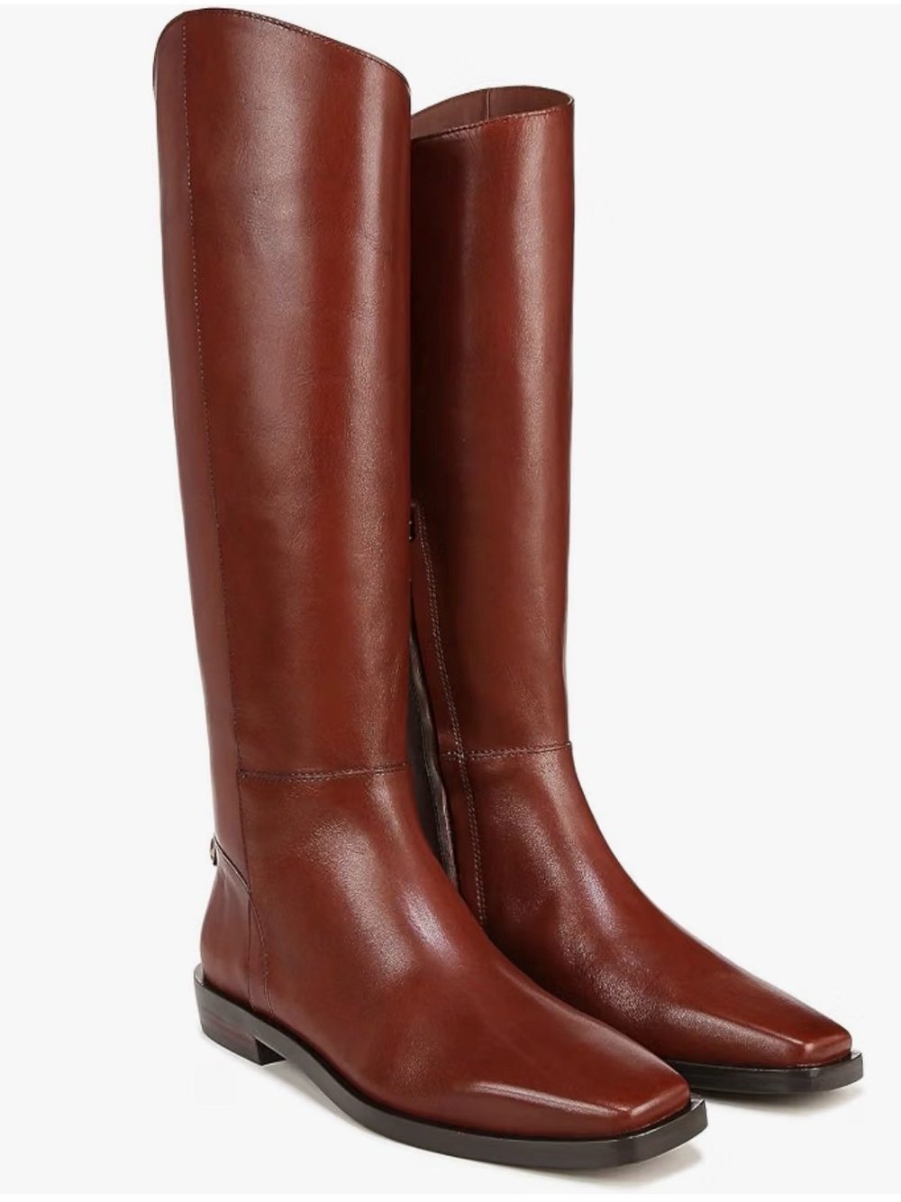 New Sam Edelman Tall Leather Riding Boots in Chestnut Brown Size 8